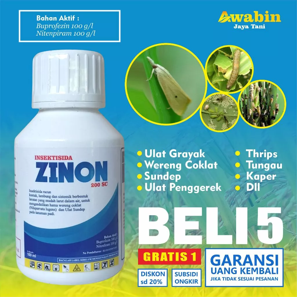 ZINON 200SC 100ML – INSEKTISIDA BUPROFEZIN NITENPIRAM UNTUK KUTU DAUN & TELUR HAMA